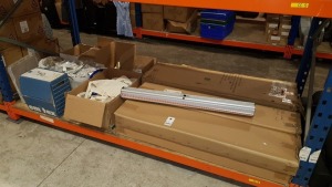 MIXED LOT CONTAINING DATA CABLES, ADHESIVE RAIL WITH POLE CUP AND PRESENTATION BOARD ETC