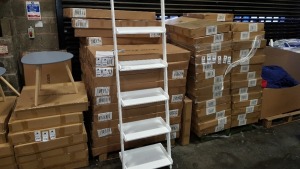 7 X BRAND NEW (CHARLES JACOBS) 5 TIER LADDER SHELVING UNIT IN WHITE (CJ-SHLF-001-WHI)