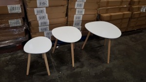 6 X BRAND NEW (CHARLES JACOBS) SET OF 3 NESTING TABLES IN WHITE (PRODUCT CODE - (CJ-NST-001-WHI)