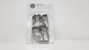 288 X BRAND NEW YOUR HOME FOUR PIECE METAL COOKIE CUTTERS IN VARIOUS STYLES IE DRESS, SHOES, LIPSTICK ETC IN 8 BOXES