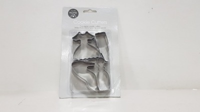 288 X BRAND NEW YOUR HOME FOUR PIECE METAL COOKIE CUTTERS IN VARIOUS STYLES IE DRESS, SHOES, LIPSTICK ETC IN 8 BOXES