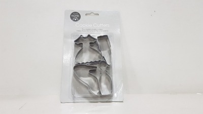 288 X BRAND NEW YOUR HOME FOUR PIECE METAL COOKIE CUTTERS IN VARIOUS STYLES IE DRESS, SHOES, LIPSTICK ETC IN 8 BOXES