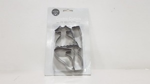 288 X BRAND NEW YOUR HOME FOUR PIECE METAL COOKIE CUTTERS IN VARIOUS STYLES IE DRESS, SHOES, LIPSTICK ETC IN 8 BOXES
