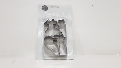 288 X BRAND NEW YOUR HOME FOUR PIECE METAL COOKIE CUTTERS IN VARIOUS STYLES IE DRESS, SHOES, LIPSTICK ETC IN 8 BOXES