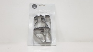 288 X BRAND NEW YOUR HOME FOUR PIECE METAL COOKIE CUTTERS IN VARIOUS STYLES IE DRESS, SHOES, LIPSTICK ETC IN 8 BOXES