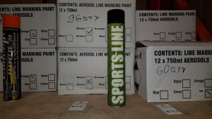 96 X BRAND NEW BOXED 750ML SPORT LINE MARKING PAINT IN BLACK - IN 8 BOXES