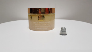 6 X BRAND NEW KEDEM 24K 500G GOLD BODY SCRUB WITH DEAD SEA MINERALS AND NATURAL OILS.