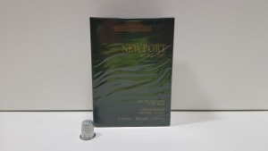 48 X BRAND NEW BOXED DESIGNER FRENCH COLLECTION 100ML NEWPORT DOUBLE GREEN EAU DE TOILETTE FOR MEN - IN ONE BOX