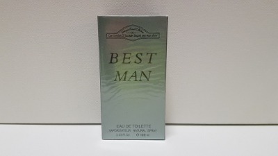 37 X BRAND NEW BOXED DESIGNER FRENCH COLLECTION 100ML BEST MAN EAU DE TOILETTE NATURAL SPRAY.