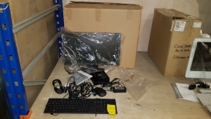 COMPUTER LOT CONTAINING DELL FLAT PANEL MONITOR, KEYBOARD, DELL MOUSE,DELL PERSONAL COMPUTER MODEL D12U, ALL WIRES - BOXES INCLUDED (PLEASE NOT THIS ITEM IS RETURNED)