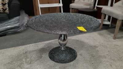 1 X BRAND NEW ROUND DIAMOND CRUSH COFFEETABLE