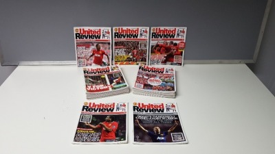 COMPLETE COLLECTION OF MANCHESTER UNITED HOME GAME PROGRAMMES FROM THE 2011/12 SEASON. FROM ISSUE 1 - 25 IN N/M CONDITION