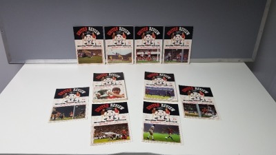 COMPLETE COLLECTION OF MANCHESTER UNITED HOME GAME PROGRAMMES FROM THE 1985/1986 SEASON. RANGING FROM ISSUE 1 - 28 IN VERY GOOD CONDITION (SOME HAVE TOKENS MISSING)