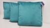 APPROX 60 X BRAND NEW TESCO VELOUR TEAL CUSHIONS - IN 4 BOXES