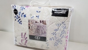 12 X BRAND NEW DREAMS AND DRAPES REVERSIBLE BEDSPREADS IN HAZE BLUE 195 X 229CM