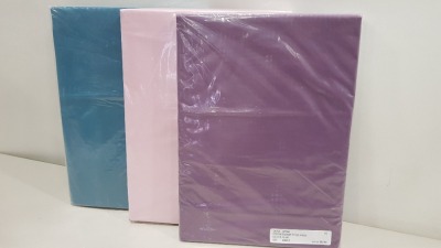 39 X BRAND NEW SINGLE DEEP FITTED SHEETS IN PINK AND TEAL