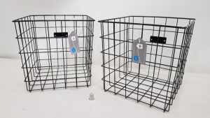 36 X BRAND NEW BLACK SET OF 2 METAL BASKETS IN 9 BOXES