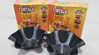 48 X BRAND NEW PERFECT TORTILLA PAN SET/ TORTILLA BOWL (BOXES SLIGHT DAMAGE)