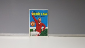 1 X ORIGINAL (DENNIS LAW) SIGNED TESTIMONIAL PROGRAMME - MANCHESTER UNITED VS AJAX - WEDNESDAY 3RD OCTOBER 1973 IN NEAR MINT CONDITION (AUTOGRAPHED)