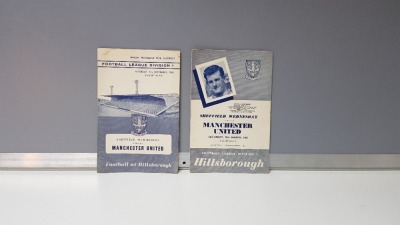 2 X MANCHESTER UNITED AWAY PROGRAMMES FROM THE 1961 SEASON TO INCLUDE - 2 X MANCHESTER UNITED VS SHEFFIELD WEDNESDAY HELD ON THE 25/03/61 & 04/11/61 IN VERY GOOD CONDITION