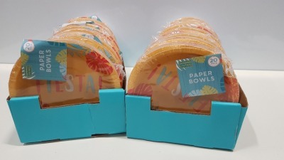 336 X BRAND NEW FIESTA 20 PACK OF PAPER BOWLS