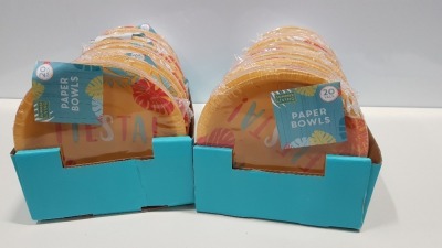 336 X BRAND NEW FIESTA 20 PACK OF PAPER BOWLS