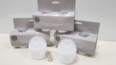 144 X BRAND NEW HOMEWARES PLASTIC EGG COOKER IN 6 BOXES