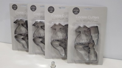 216 X BRAND NEW COOKIE CUTTER SET - DRESS, SHOE, PERFUME BOTTLE AND LIPSTICK