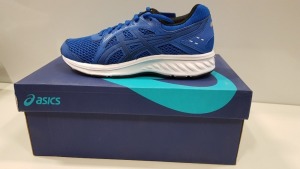 6 X BRAND NEW ASICS MENS JOLT 2 IMEPRIAL TRAINERS IN BLUE AND WHITE SIZE 2.5UK