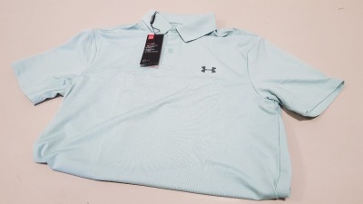 10 X BRAND NEW UNDER ARMOUR ENAMEL BLUE (GOLF) PERFORM POLOS SIZE MEDIUM -RRP £34.99pp