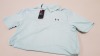 10 X BRAND NEW UNDER ARMOUR ENAMEL BLUE (GOLF) PERFORM POLOS SIZE LARGE -RRP £34.99pp