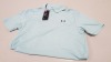 10 X BRAND NEW UNDER ARMOUR ENAMEL BLUE (GOLF) PERFORM POLOS SIZE 2X LARGE -RRP £34.99pp