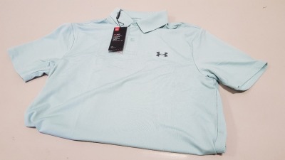 10 X BRAND NEW UNDER ARMOUR ENAMEL BLUE (GOLF) PERFORM POLOS SIZE 2X LARGE -RRP £34.99pp