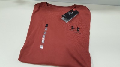 10 X BRAND NEW UNDER ARMOUR HEATGEAR TOPS IN RED - SIZE XXL