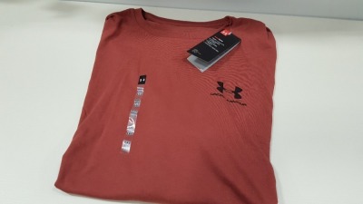 10 X BRAND NEW UNDER ARMOUR HEATGEAR TOPS IN RED - SIZE XXL