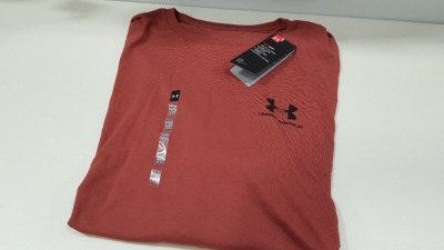 10 X BRAND NEW UNDER ARMOUR HEATGEAR TOPS IN RED - SIZE XXL