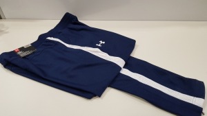 5 X BRAND NEW UNDER ARMOUR FITTED NAVY AND WHITE TAPERED SPORTS PANTS SIZE LARGE RRP £36.99