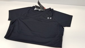 10 X BRAND NEW UNDER ARMOUR WOMENS FITTED HEATGEAT REFLECTIVE BLACK TOPS SIZE SMALL