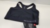 10 X BRAND NEW UNDER ARMOUR MEDIUM SUPPORT ALL BLACK WOMENS COMPRESSION GYM TEES (ARMOUR BRA) SIZE LARGE