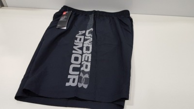 10 X BRAND NEW UNDER ARMOUR BLACK HEATGEAR WOVEN GRAPH SHORTS SIZE SMALL - RRP £19.99