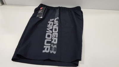 10 X BRAND NEW UNDER ARMOUR BLACK HEATGEAR WOVEN GRAPH SHORTS SIZE SMALL - RRP £19.99