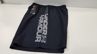 10 X BRAND NEW UNDER ARMOUR BLACK HEATGEAR WOVEN GRAPH SHORTS SIZE SMALL - RRP £19.99