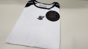 20 X BRAND NEW SIKSILK RAGLAN STRAIGHT HEM TAPE GYMTEE BLACK AND WHITE SIZE MEDIUM