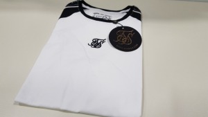 20 X BRAND NEW SIKSILK RAGLAN STRAIGHT HEM TAPE GYMTEE BLACK AND WHITE SIZE MEDIUM