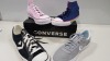 5 PIECE MIXED CONVERSE SHOE LOT CONTAINING CACTUS FLOWER WHITE SHOES, BOULEVARD SHOES IN GREY AND PINK HI-TOPS ETC.