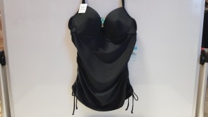 30 X BRAND NEW LOVE YOUR ASSESTS BY SPANX JET BLACK PUSH UP TANKINI IN SIZE XL. - IN ONE BOX RRP $34.99