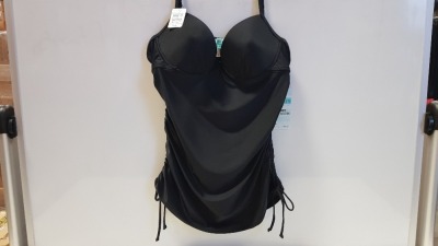 30 X BRAND NEW LOVE YOUR ASSESTS BY SPANX JET BLACK PUSH UP TANKINI IN SIZE XL. - IN ONE BOX RRP $34.99