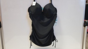 30 X BRAND NEW LOVE YOUR ASSESTS BY SPANX JET BLACK PUSH UP TANKINI IN SIZE XL. - IN ONE BOX RRP $34.99