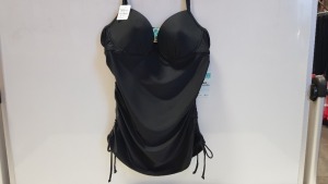 30 X BRAND NEW LOVE YOUR ASSESTS BY SPANX JET BLACK PUSH UP TANKINI IN SIZE XL. - IN ONE BOX RRP $34.99