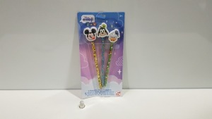 144 X BRAND NEW DISNEY 3 EMOJI PENCILS WITH TOPPERS - IN 3 BOXES